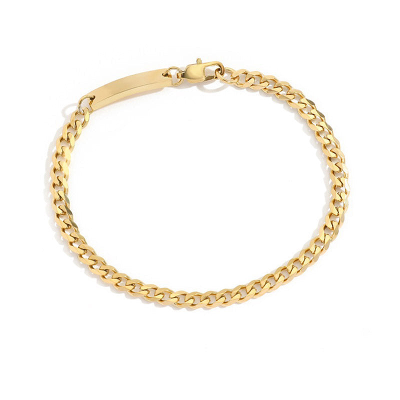 Stainless Steel Gold Plated Cuban Chain Bracelet
