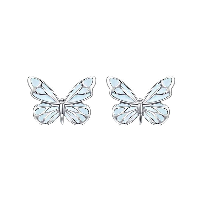 Pure silver luminous butterfly jewelry piece