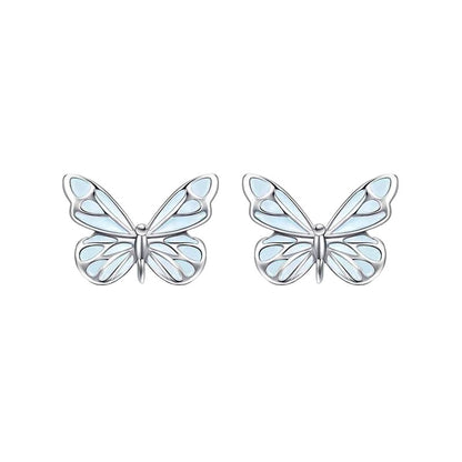 Pure silver luminous butterfly jewelry piece