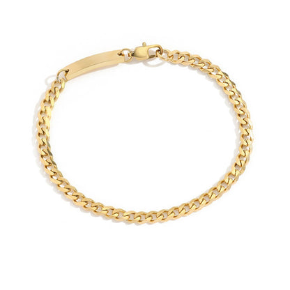 Stainless Steel Gold Plated Cuban Chain Bracelet